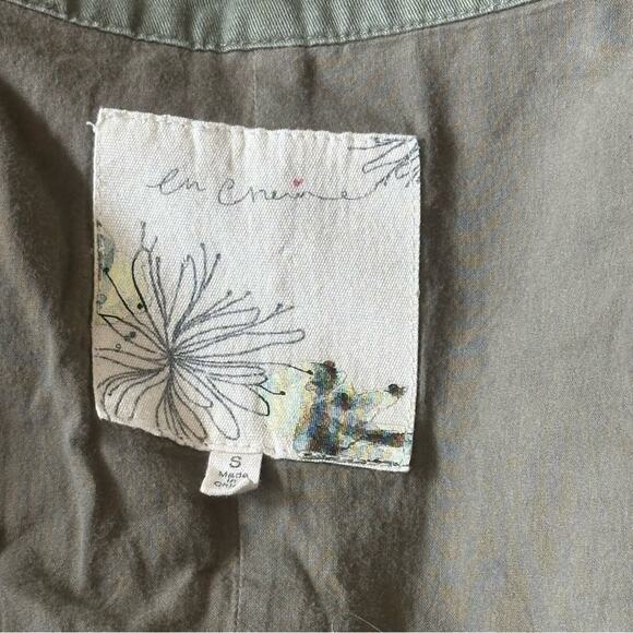 EN CREME women's Embroidered Olive Green Jacket - SIZE SMALL - Picture 11 of 16